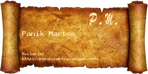 Panik Martos névjegykártya